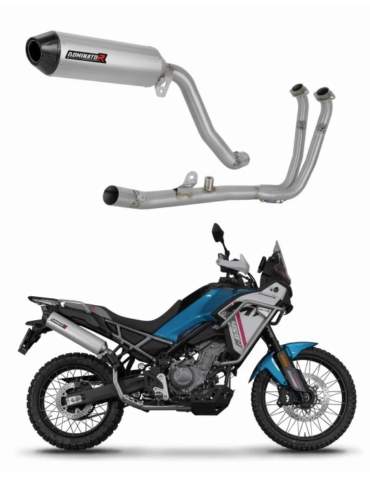 Ligne d'échappement complète inox Dominator MX2 pour CF Moto 450 MT 2024-2026, vue 1