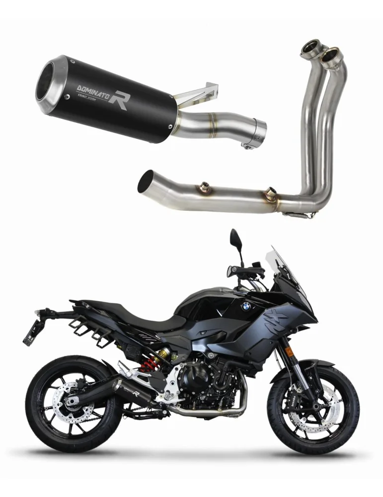 Ligne d'échappement complète inox Dominator GP Noir pour BMW F900XR (2020-2026)