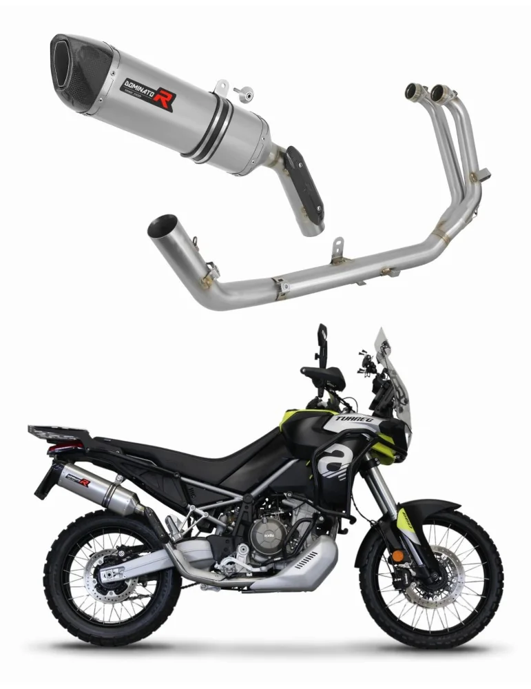 Ligne d'échappement complète inox Dominator HP6 pour Aprilia Tuareg 660 (2021-2023)