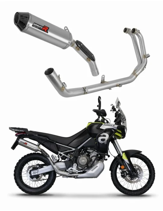 Ligne d'échappement complète inox Dominator HP3 pour Aprilia Tuareg 660 2021-2023, vue 1