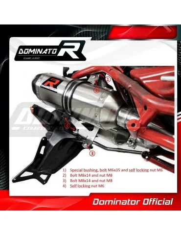 Silencieux slip-on Dominator HP1 pour Ducati Multistrada DS 1000 2007 (2003)