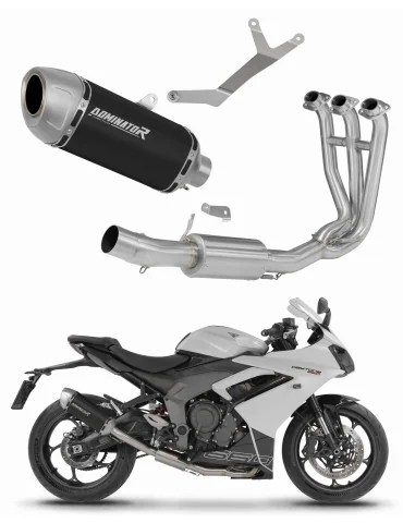 Ligne d'échappement complète inox Dominator S6 Noir pour Triumph Daytona 660 (2024-2026)
