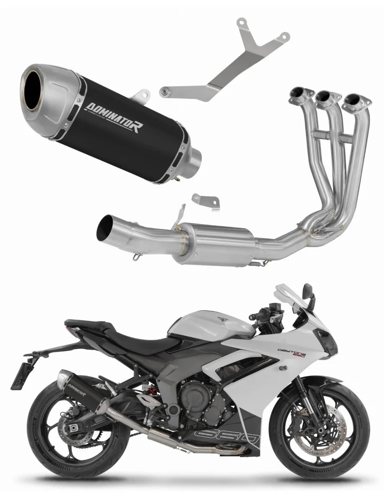 Ligne d'échappement complète inox Dominator S6 Noir pour Triumph Daytona 660 (2024-2026)