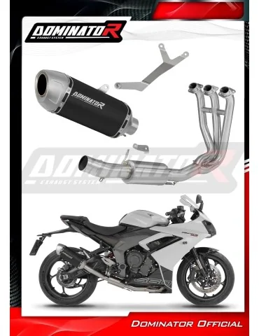 Ligne d'échappement complète inox Dominator S6 Noir pour Triumph Daytona 660 (2024-2026)