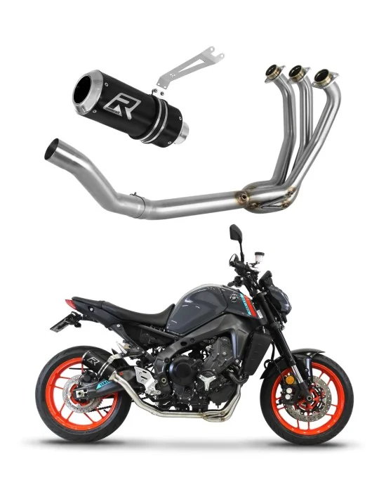 Ligne d'échappement complète inox Dominator GP Noir pour Yamaha MT 09 2021-2023, vue 1