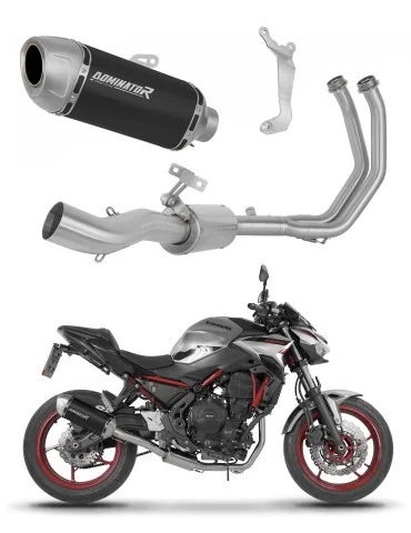 Ligne d'échappement complète inox Dominator S6 Noir pour Kawasaki Z650 (2023-2026)