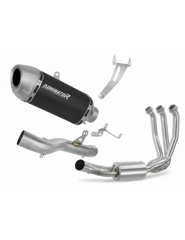 Ligne d'échappement complète inox Dominator S6 Noir pour CF Moto 675 NK (2024-2026)