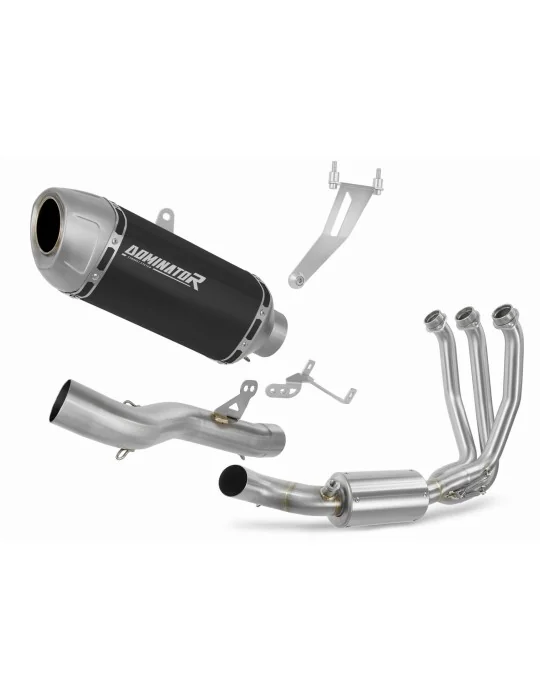 Ligne d'échappement complète inox Dominator S6 Noir pour CF Moto 675 NK 2024-2026, vue 1