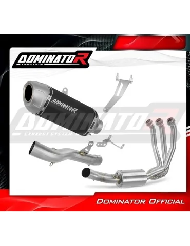 Ligne d'échappement complète inox Dominator S6 Noir pour CF Moto 675 NK (2024-2026)