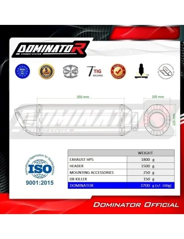 Ligne d'échappement complète inox Dominator HP5 Noir pour Kawasaki ER 6 N / F (2012-2016)