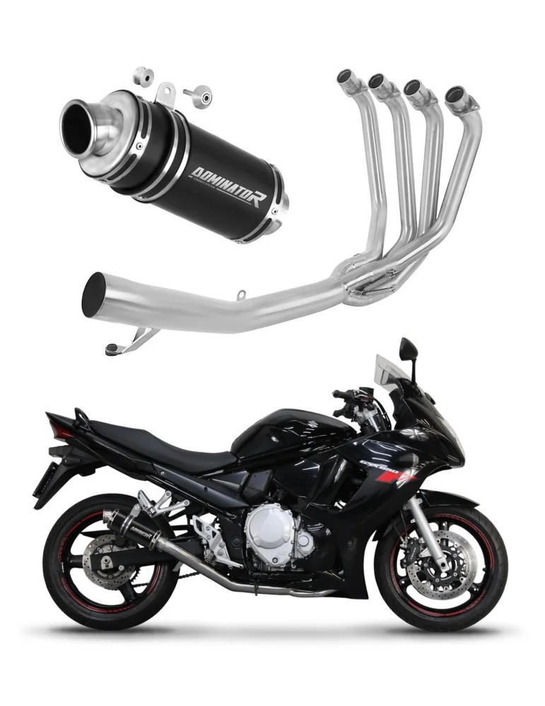 Ligne d'échappement complète inox Dominator GP1 Noir pour Suzuki GSXF 650 (2007-2016)