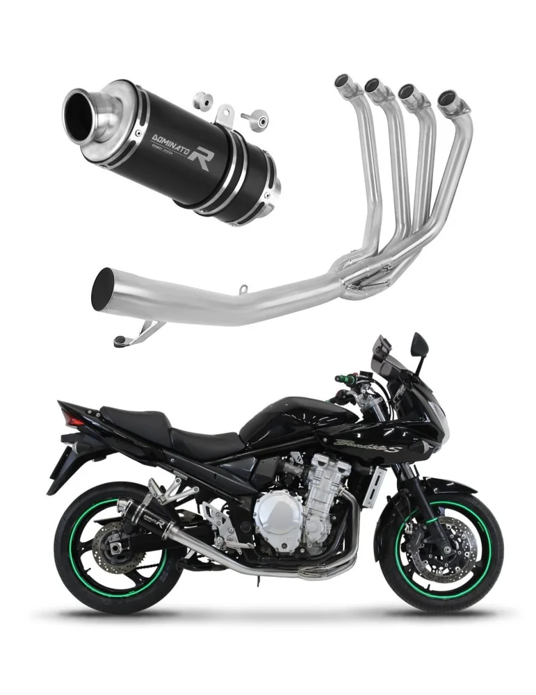 Ligne d'échappement complète inox Dominator GP1 Noir pour Suzuki GSF 650 Bandit N / S (2007-2016)