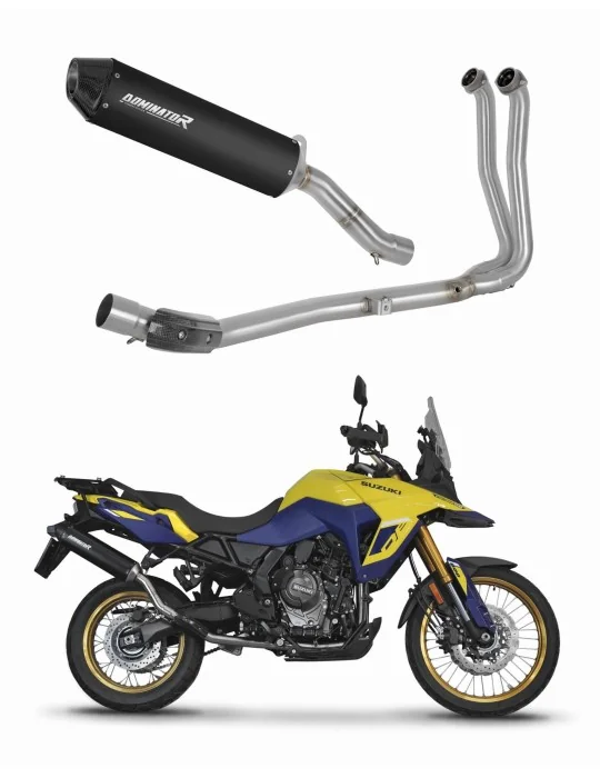 Ligne d'échappement complète inox Dominator MX2 Noir pour Suzuki V-Strom 800 SE / DE 2023-2024, vue 1