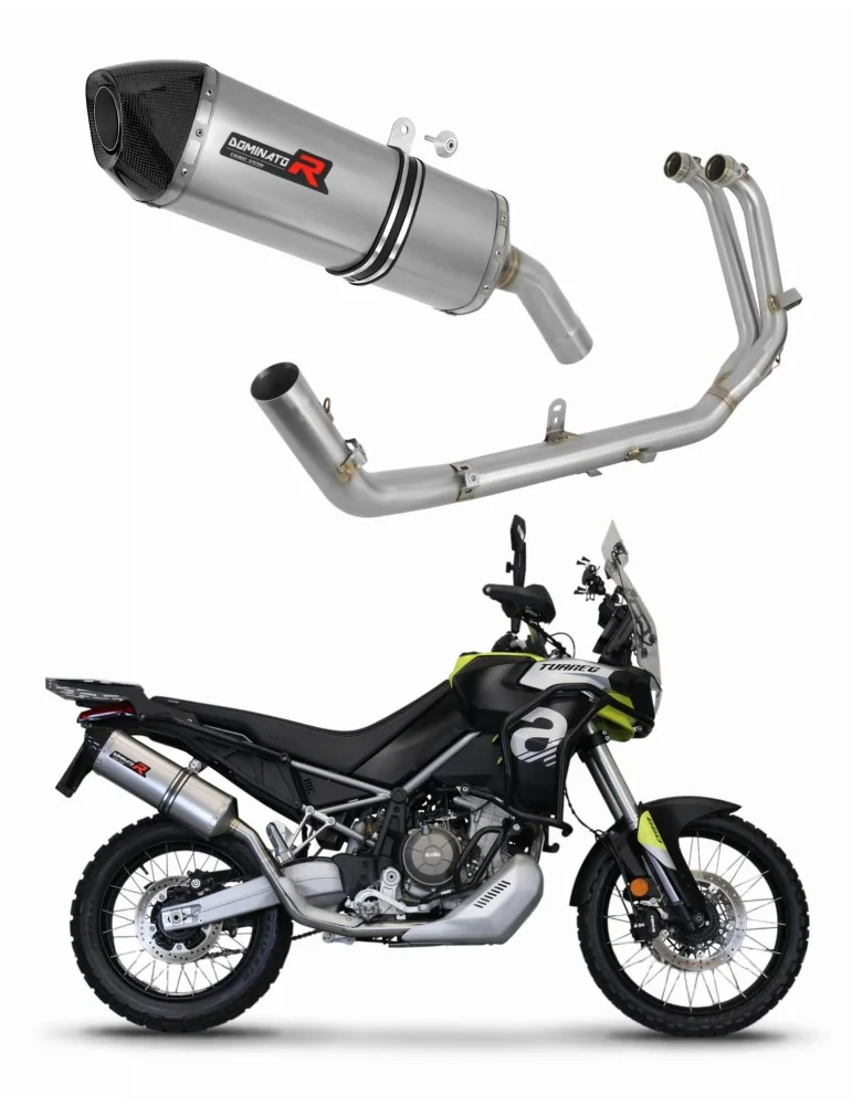 Ligne d'échappement complète inox Dominator HP7 pour Aprilia Tuareg 660 (2021-2023)