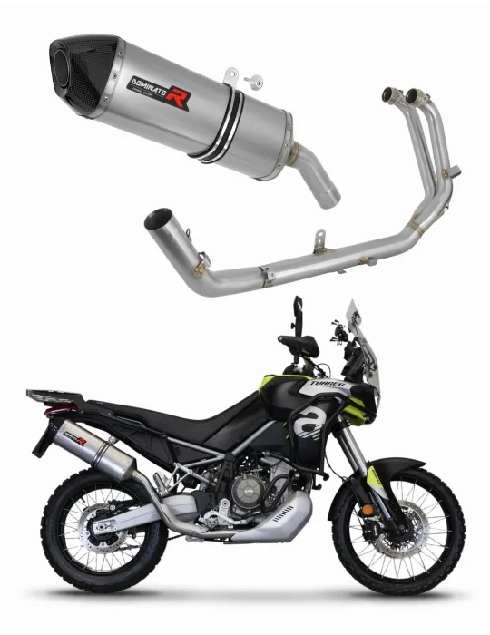 Ligne d'échappement complète inox Dominator HP7 pour Aprilia Tuareg 660 2021-2023, vue 1