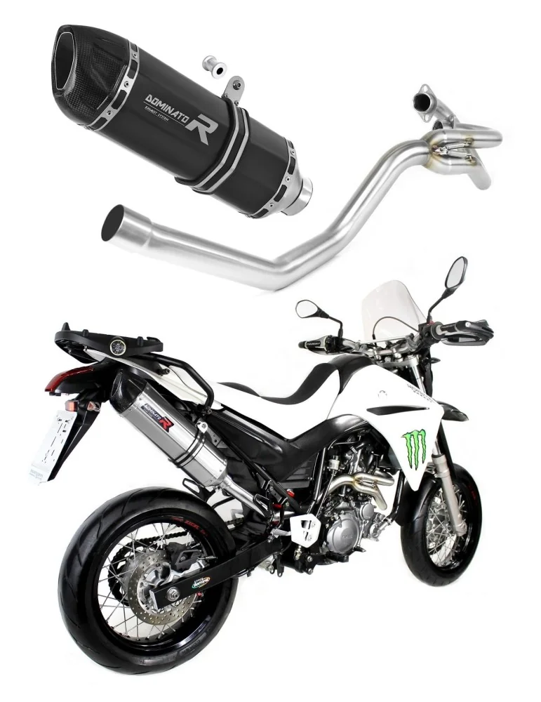 Silencieux slip-on Dominator latéral 2 en 1 HP1 Noir pour Yamaha XT 660 X (2004-2016)