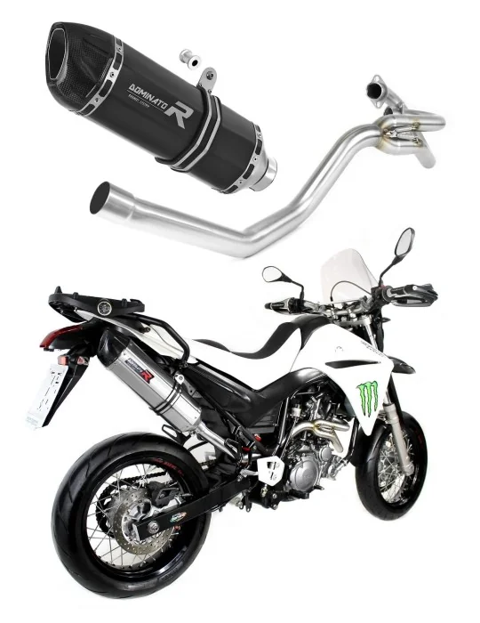 Silencieux slip-on Dominator latéral 2 en 1 HP1 Noir pour Yamaha XT 660 X 2004-2016, vue 1