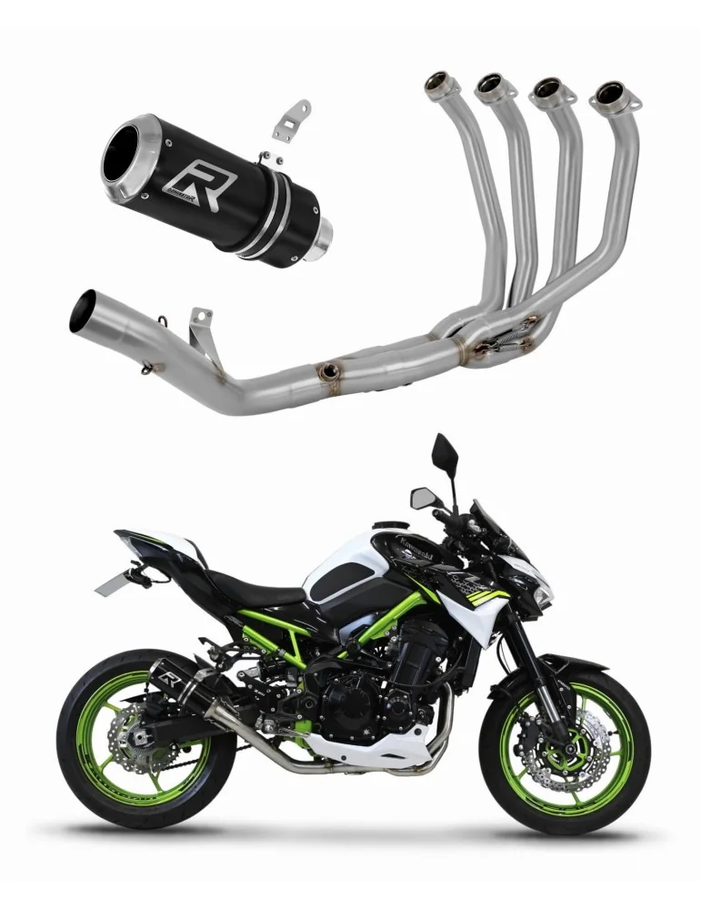 Ligne d'échappement complète inox Dominator GP Noir pour Kawasaki Z 900 A2 (2017-2019)