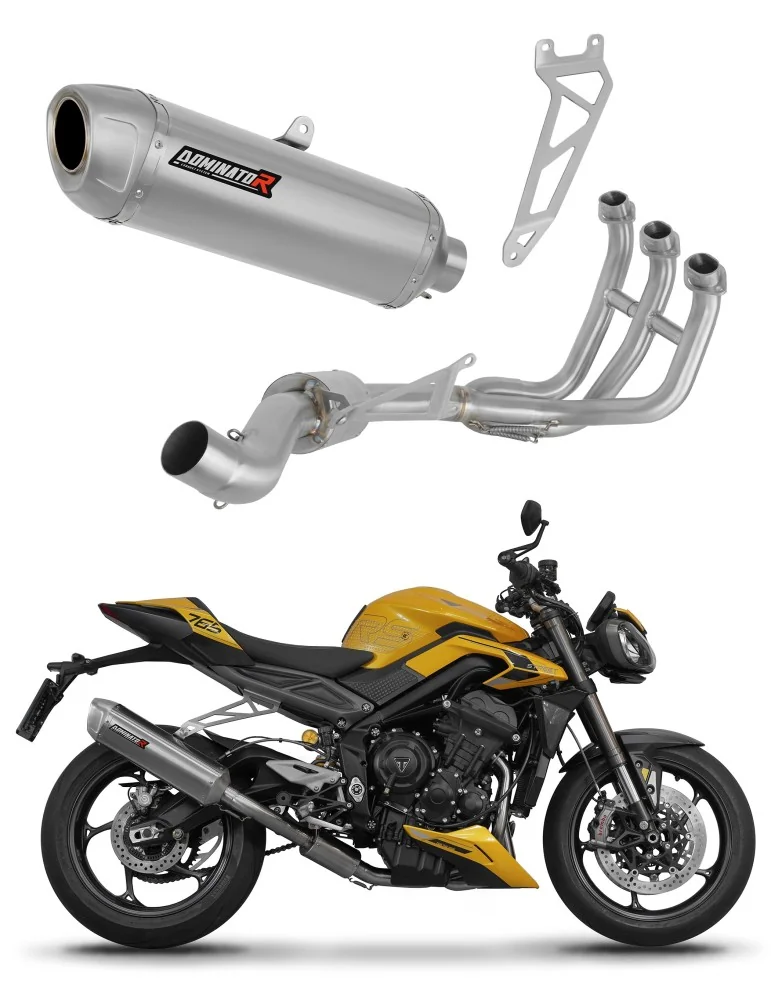 Ligne d'échappement complète inox Dominator S6 pour Triumph Street Triple 765 S / R / RS (2023-2024)