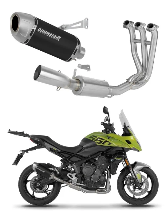 Ligne d'échappement complète inox Dominator S6 Noir pour Triumph Tiger Sport 660 2025-2026, vue 1