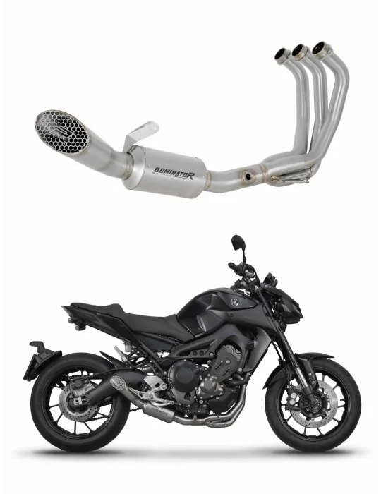 Ligne d'échappement complète inox Dominator GP3 pour Yamaha MT-09 2013-2016, vue 1