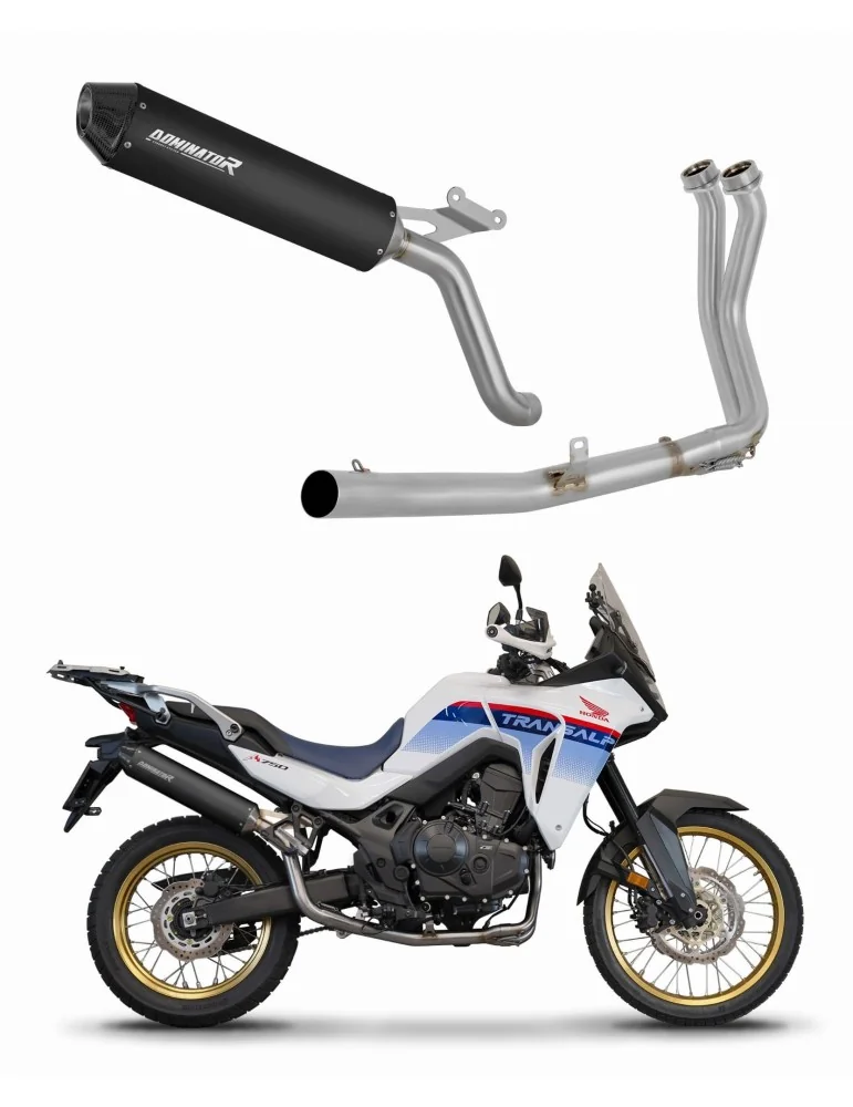Ligne d'échappement complète inox Dominator MX2 Noir pour Honda XL 750 Transalp (2023)