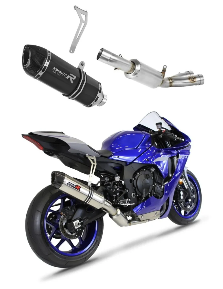 Ligne d'échappement complète inox Dominator HP1 Noir pour Yamaha YZF R1 1000 RN65 Race (2020-2024)