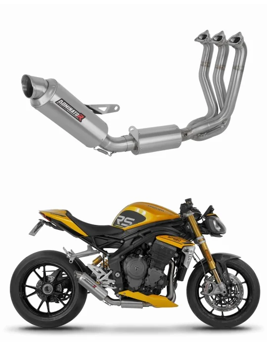 Ligne d'échappement complète inox Dominator GPF pour Triumph Speed Triple 1200 RS / RR 2021-2024, vue 1