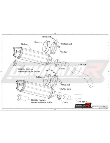 Silencieux slip-on homologué Dominator HP1 pour Kawasaki Z1000 (2007-2009)