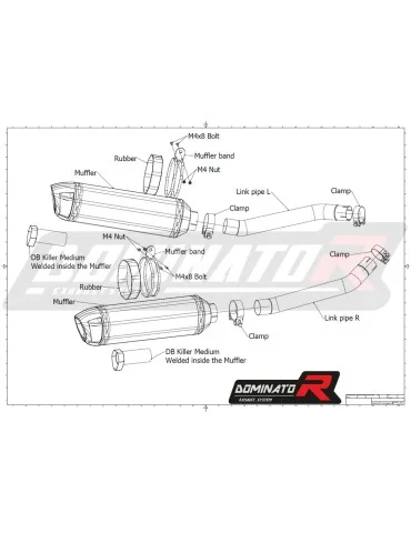 Silencieux slip-on homologué Dominator HP1 pour Kawasaki Z1000 (2003-2006)