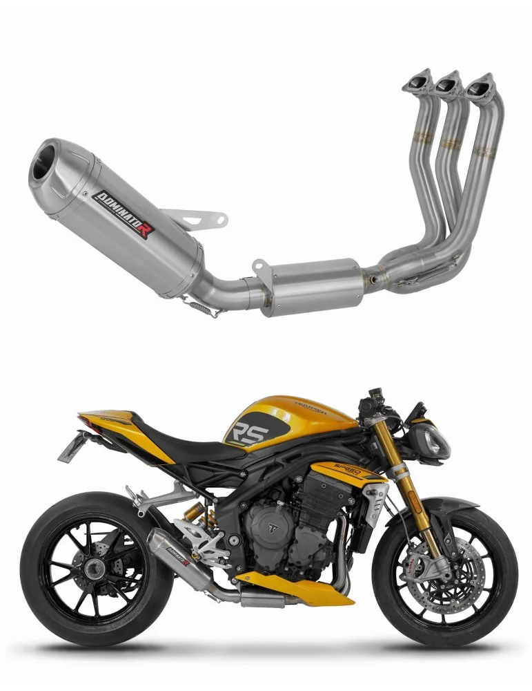 Ligne d'échappement complète inox Dominator S3 pour Triumph Speed Triple 1200 RS / RR (2021-2024)