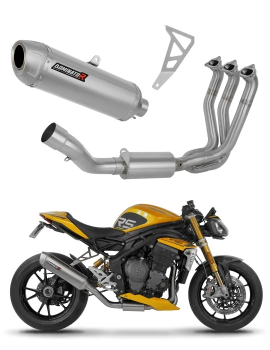 Ligne d'échappement complète inox Dominator S6 pour Triumph Speed Triple 1200 RS / RR 2021-2024, vue 1