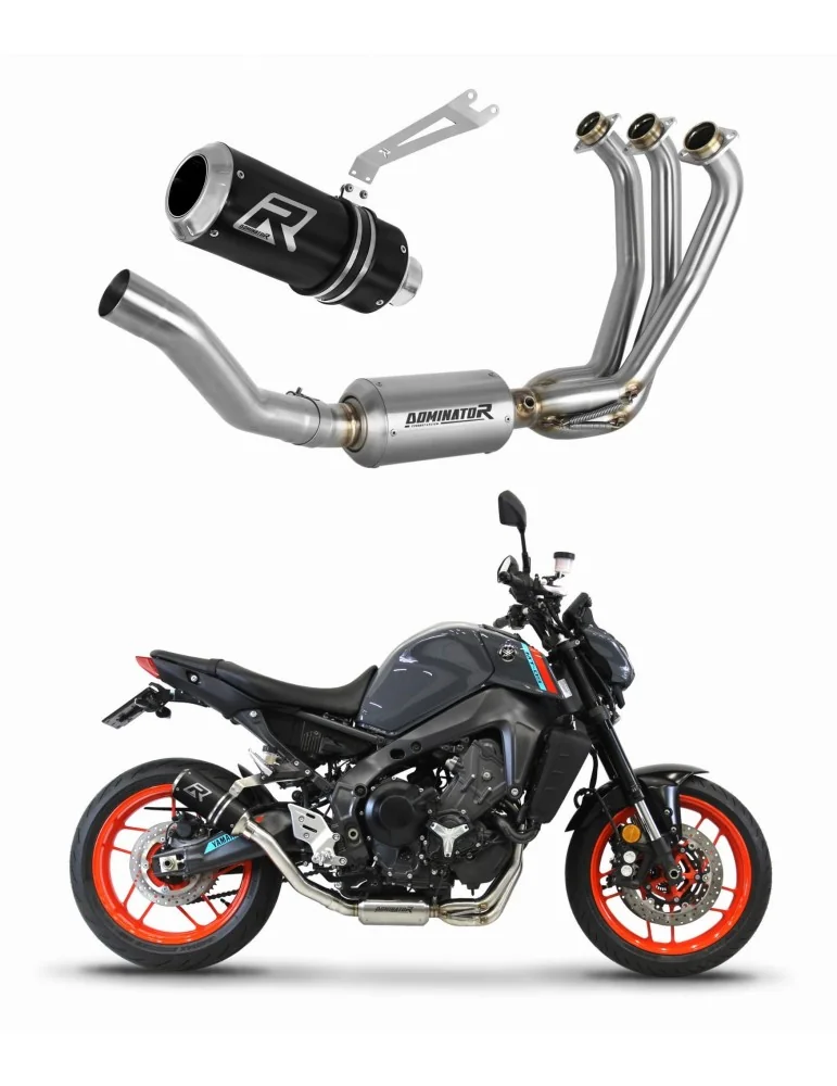 Ligne d'échappement complète inox Dominator GP Noir pour Yamaha MT 09 EX (2021-2023)