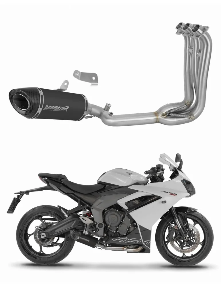 Ligne d'échappement complète inox Dominator HP8 Noir pour Triumph Daytona 660 (2024-2026)