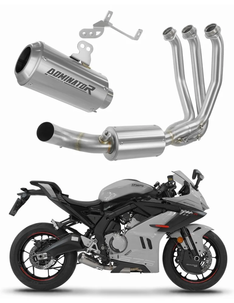 Ligne d'échappement complète inox Dominator GPS pour CF Moto 675 SR-R (2024-2026)