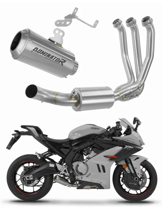 Ligne d'échappement complète inox Dominator GPS pour CF Moto 675 SR-R 2024-2026, vue 1