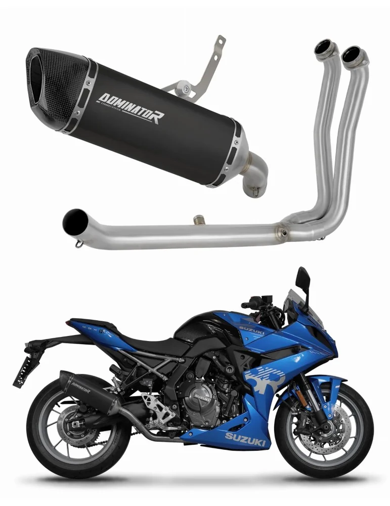Ligne d'échappement complète inox Dominator HP6 Noir pour Suzuki GSX-8R / 8S (2023-2025)