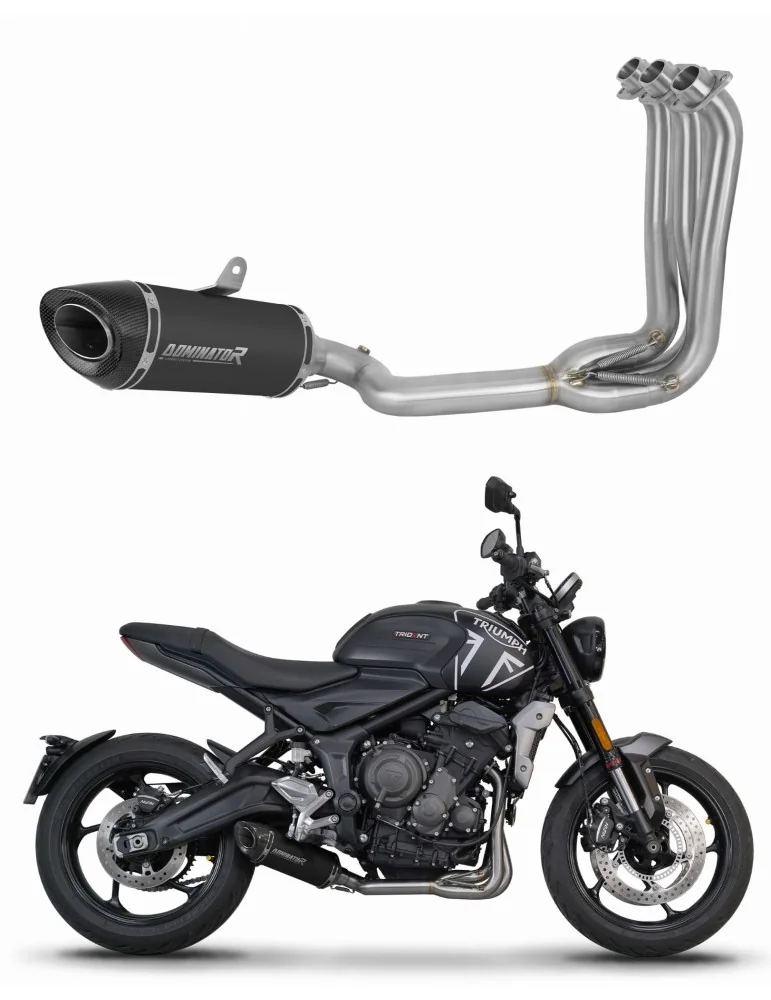Ligne d'échappement complète inox Dominator HP8 Noir pour Triumph Trident 660 (2021-2024)