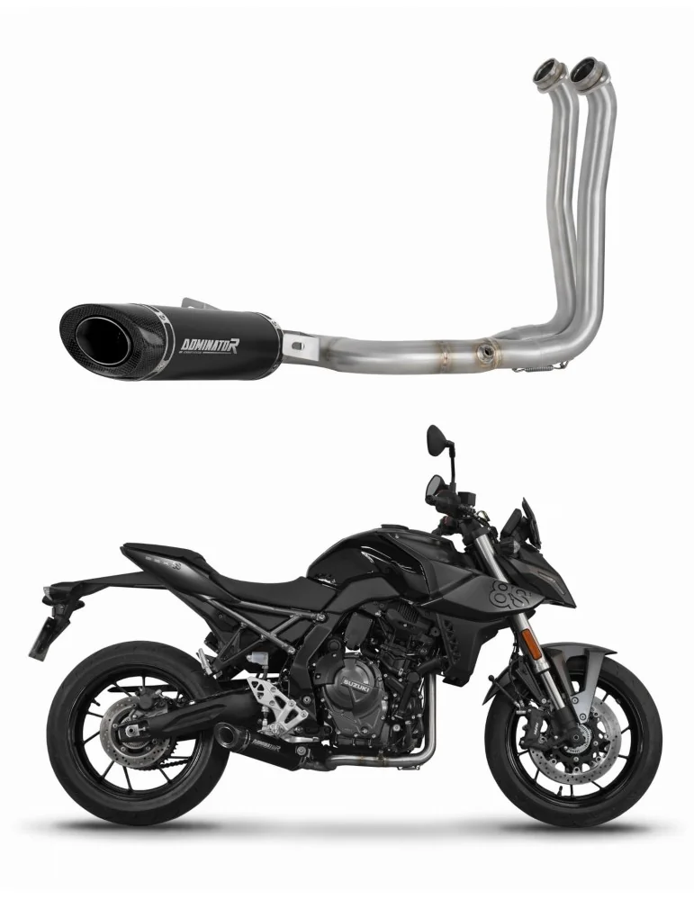 Ligne d'échappement complète inox Dominator HP8 Noir pour Suzuki GSX-8S / 8R (2022-2024)
