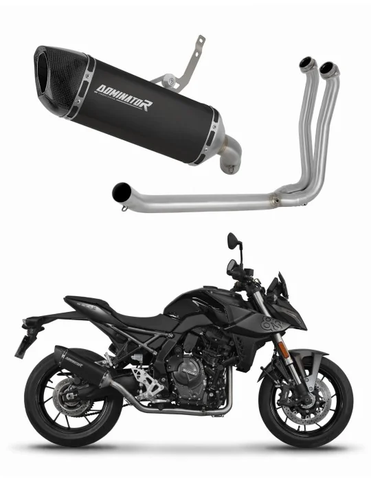 Ligne d'échappement complète inox Dominator HP6 Noir pour Suzuki GSX-8S / 8R 2022-2024, vue 1