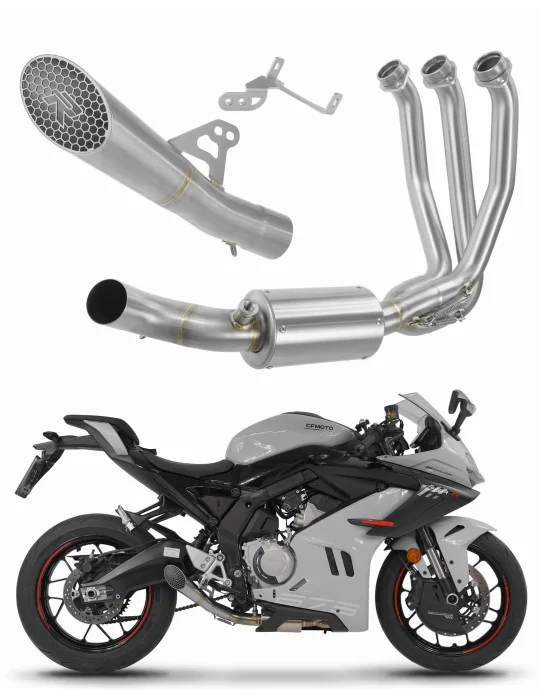 Ligne d'échappement complète inox Dominator GP3 pour CF Moto 675 SR-R 2024-2026, vue 1