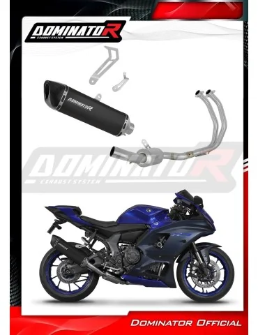 Ligne d'échappement complète inox Dominator HP6 Noir pour Yamaha YZF R7 Race (2021-2024)