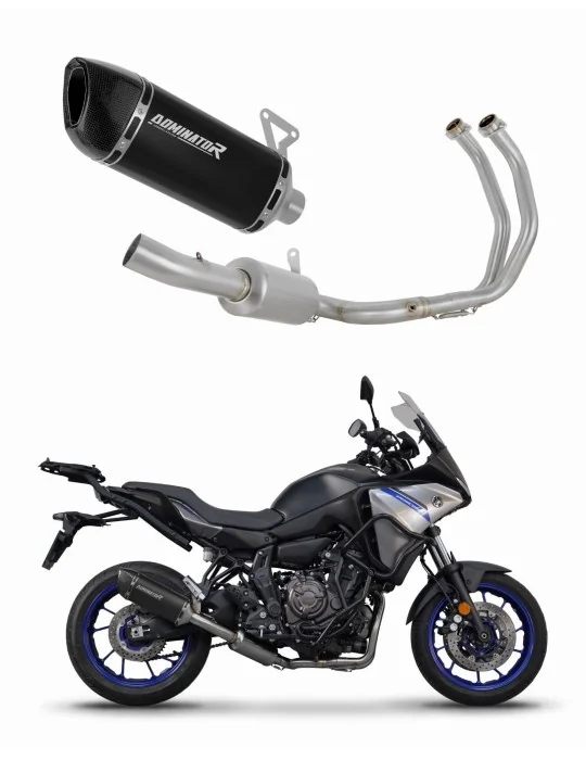 Ligne d'échappement complète inox Dominator HP6 Noir pour Yamaha Tracer 7 / GT 2020-2024, vue 1