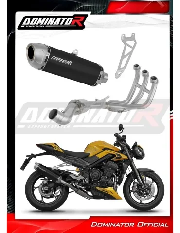 Ligne d'échappement complète inox Dominator S6 Noir pour Triumph Street Triple 765 RS (2024-2025)