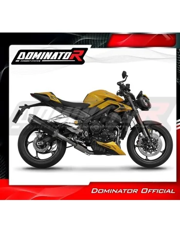 Ligne d'échappement complète inox Dominator S6 Noir pour Triumph Street Triple 765 RS (2024-2025)