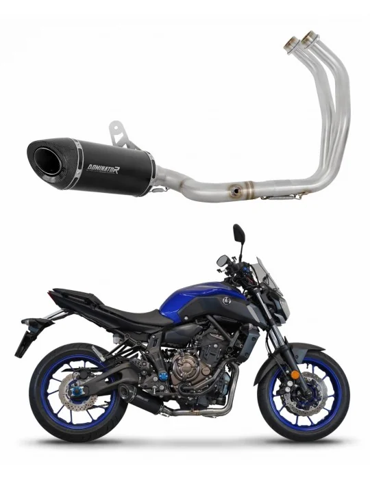 Ligne d'échappement complète inox Dominator HP8 Noir pour Yamaha MT 07 Tracer 2016-2019, vue 1