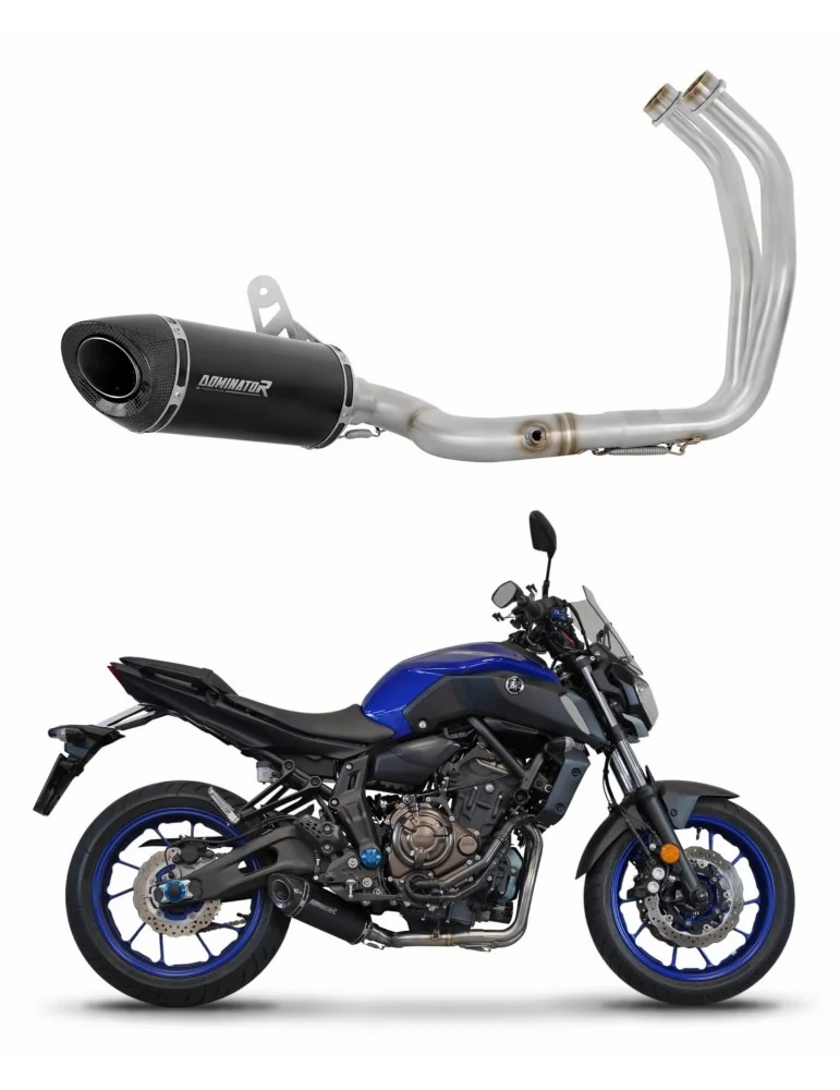 Ligne d'échappement complète inox Dominator HP8 Noir pour Yamaha MT 07 (2014-2020)