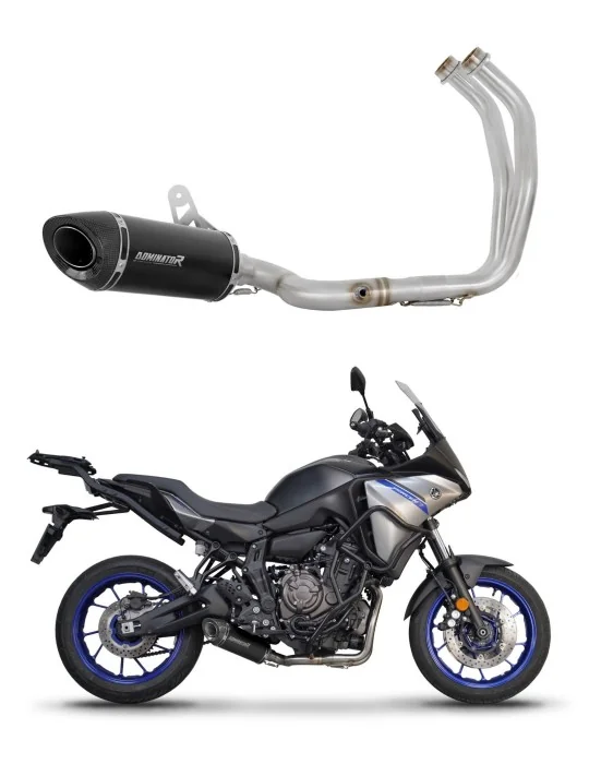 Ligne d'échappement complète inox Dominator HP8 Noir pour Yamaha Tracer 7 / GT 2020-2024, vue 1