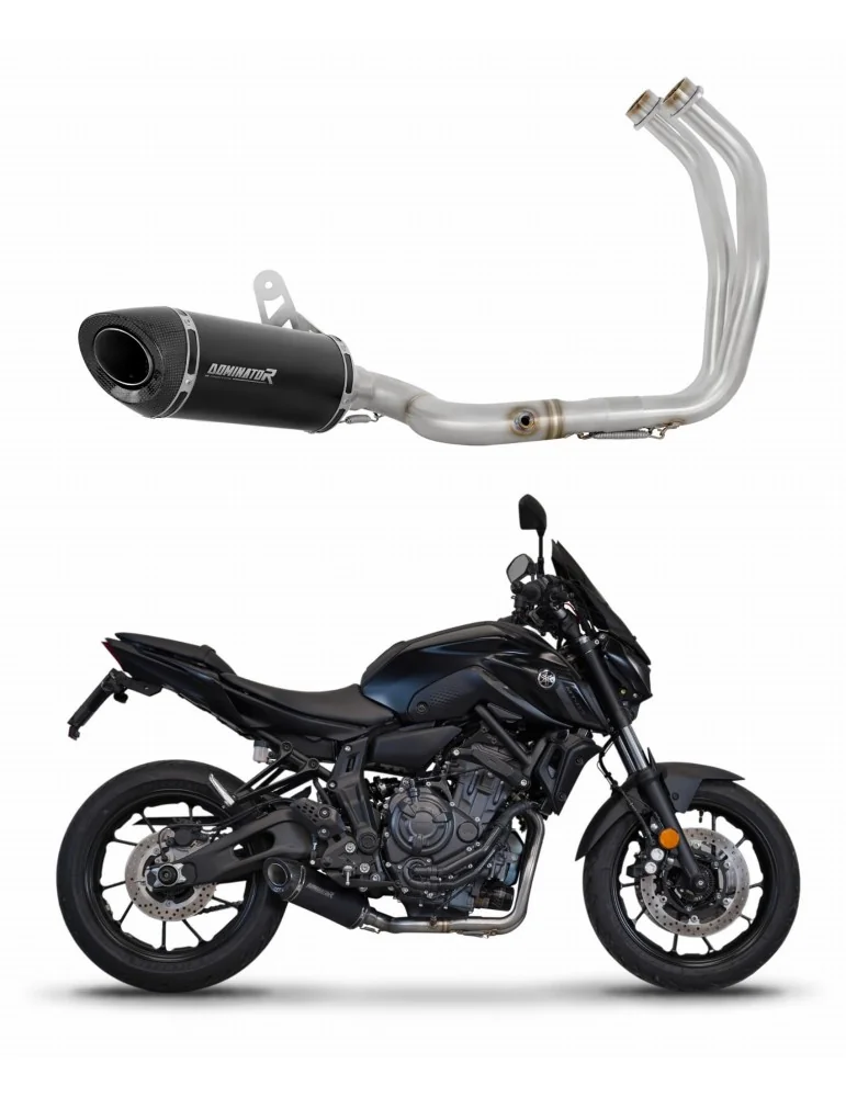 Ligne d'échappement complète inox Dominator HP8 Noir pour Yamaha MT 07 (2021-2024)