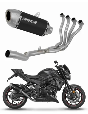 Ligne d'échappement complète inox Dominator S6 Noir pour Suzuki GSX-S 750 (2017-2020)